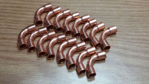 Lot 50x hvac copper fitting 90 degree elbow cxc close ruff 1/4&#034; od for sale