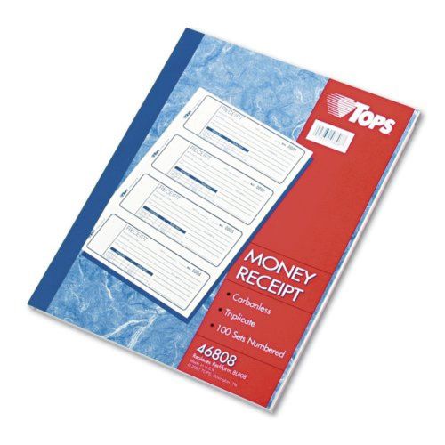 TOPS Money/Rent Receipt Book 3-Part Carbonless 11 x 7-5/8 Inches 4 Receipts/P...