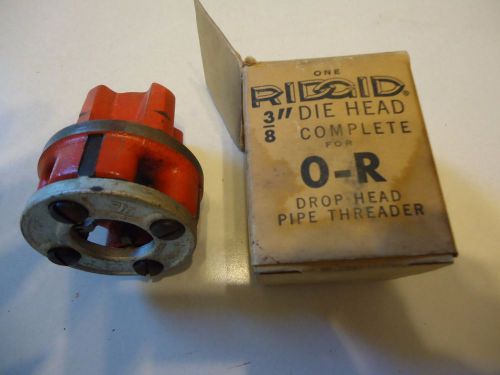 RIDGID 3/8&#034; DIE HEAD FOR O-R DROP HEAD PIPE THREADER