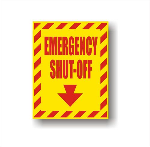 Industrial safety decal sticker emergency shut off directional label for sale