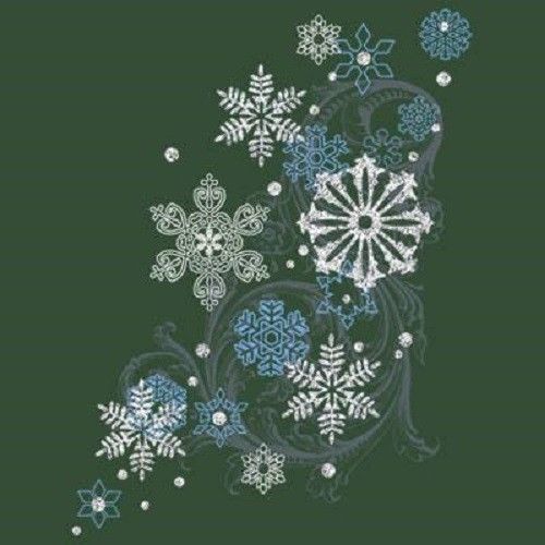 Snowflake collage heat press transfer for t shirt tote sweatshirt fabric 123b for sale