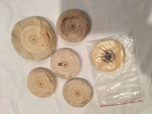 **VERY NICE** Lot of 6 Muslin Jewelry/Dental Lab BUFF/POLISHING Wheels