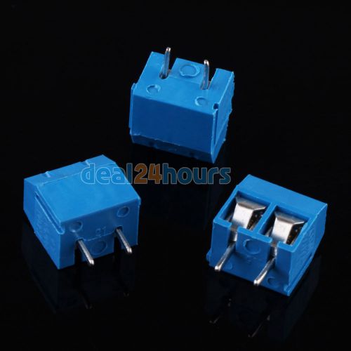 50pcs kf301 2-pin plug-in screw terminal block connector 5mm pitch panel for sale