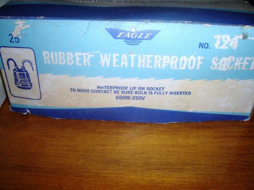Eagle ( 25) -124 -box weatherproof rubber pigtail lamp socket 660w 250v lip on for sale