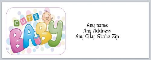 30 Personalized Return Address Labels Cute Baby Buy 3 Get 1 free (c728)