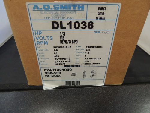 CENTURY AO SMITH DL1036 1/3 HP 115V DIRECT DRIVE BLOWER MOTOR
