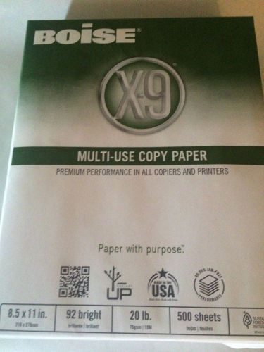 Boise x-9 white multi-use copy paper - ox9001  500 sheets 8 1/2 x 11 inch for sale