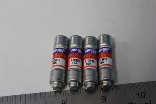 LOT OF 4 FERRAZ AMP TRAP 2000 TIME DELAY FUSES ATQR15 ATQR10 15A 10A