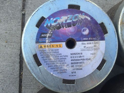 Norton norzon grinding wheels 11 pcs 6x3x5/8-11 for sale
