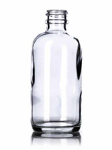 4 oz (120 ml) boston round clear glass bottles (lot of 12) (you choose cap) for sale