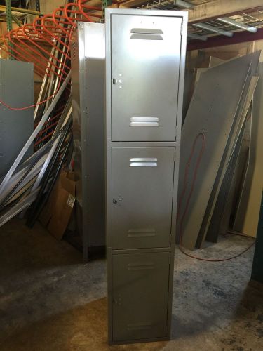 Brand new -grey- lyon triple tier locker 15&#034; x 18&#034; x 72&#034; gym/staff/kids/employee for sale