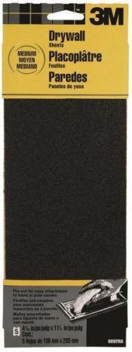 NEW 3M 9092 PACK 5 100 GRIT DRYWALL SHEETROCK SANDING SHEETS 6386114