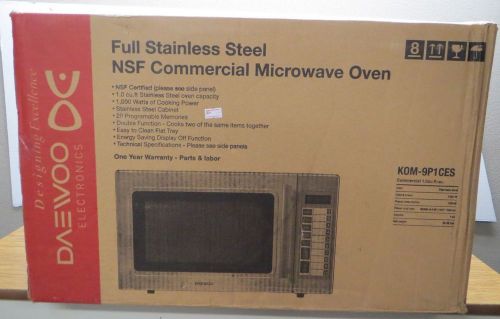 New NSF Commercial Microwave Oven Stainless Steel 1 Cu Ft, 1000 Watts KOM-9PICES