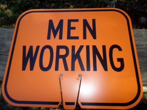 12 3/4 x 10 1/2&#034; plastic men working traffic cone sign - arrow sign co. man cave for sale