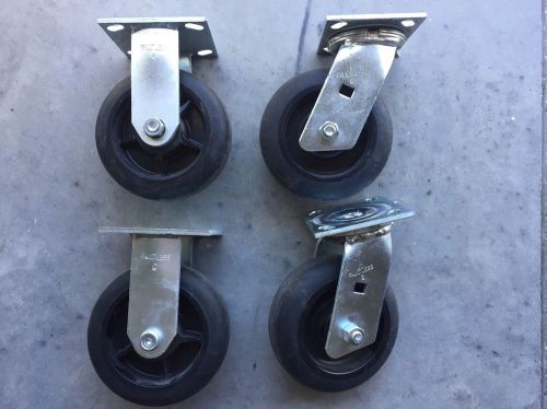 Set Of 4 ,Heavy Duty 6&#034;  ~ 2&#034;  Faultless  2 fixed 2 swivel