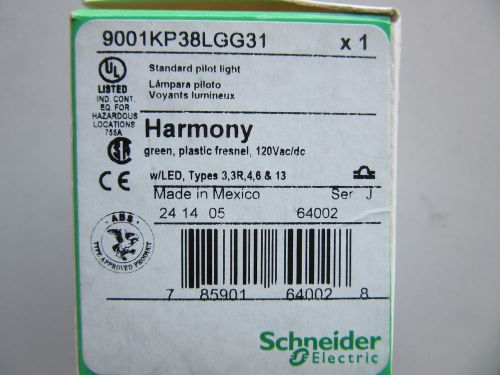 Schneider 9001KP38LGG31 Pilot Light 120V Green 9001KM38LG NEW!!! in Factory Box