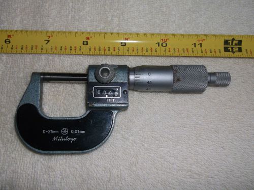 Mitutoyo 193-101 Micrometer Digit Read, 0-25mm/0.001mm