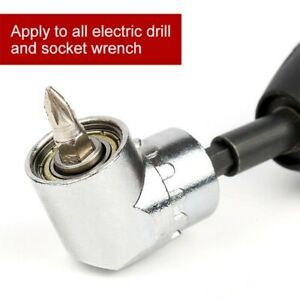 Right Angle Drill W/ Adapter Electric Power For 1/4 Hex Drill Bit Screwdriver