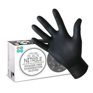 ASAP® X-TRA THICK Powder-Free Black Nitrile Gloves Large (10 Boxes of 100)