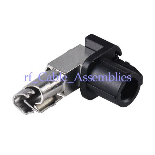 Fakra &#034;A&#034; crimp plug 90 deg male RA RF Connector Black/9005 for Dacar 535 4pole