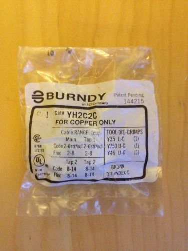 Burndy, H Copper Crimpit, YH2C2C  (Lot of 10)