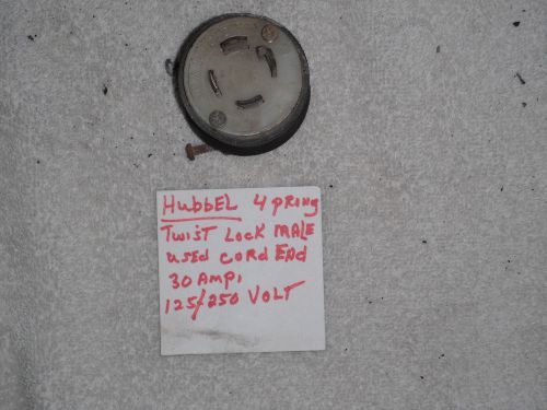 Hubbell 4 prong twist lock plug 30 amp, 125/250 volt