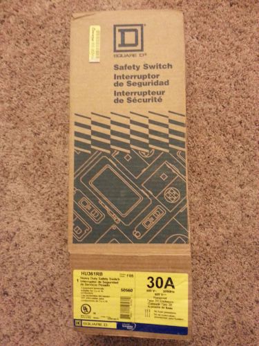 Heavy Duty Safety Switch Square D 30A 600V HU361RB NEW