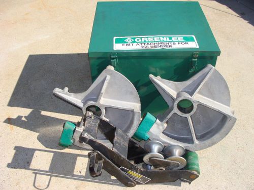 GREENLEE 555 EMT 1 1/2&#034; &amp; 2&#034; w/roller support PIPE BENDER SHOE SET *gr8cond* NR