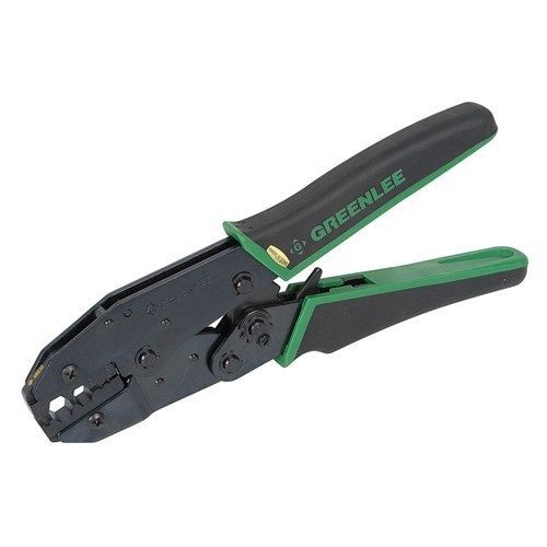 Greenlee 45545 kwik cycle 9&#034; ratcheting crimper w/ rg59 rg6 8281 die set, new for sale