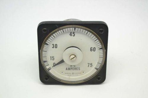 GENERAL ELECTRIC GE 50-1031 AB-40 0-75 AC AMPERES AMMETER METER B474762