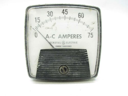 GENERAL ELECTRIC GE 50-162141LSPB2 0-75 AC AMPERES METER D456142