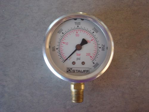 Stauff Liquid Filled Pressure Gauge 0-3000psi