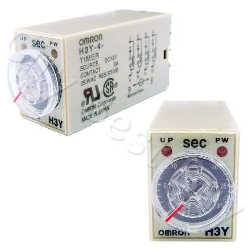 10 x h3y-4 dc12v 30sec 30s omron relay timer 4pdt 14 pin pyf14a pyf14a e py14 for sale