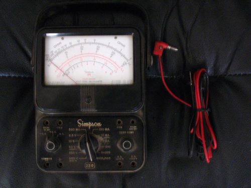 VINTAGE SIMPSON 250 Analog Multimeter WITH ORIGINAL LEADS