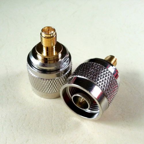 2pcs N male plug to RP-SMA female jack Reverse Polarity Adaptor Adapter RP SMA