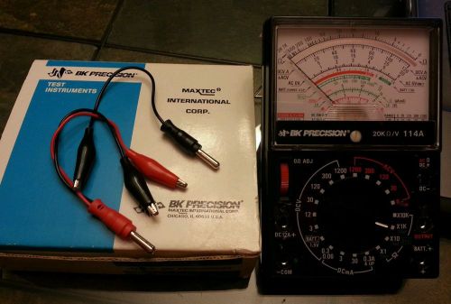 BK 114A 20,000 ohms/volt DC Analog Multimeter W/ Box &amp; Test Leads