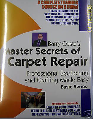 Carpet Cleaning Repair Barry Costa Master Series DVD&#039;s