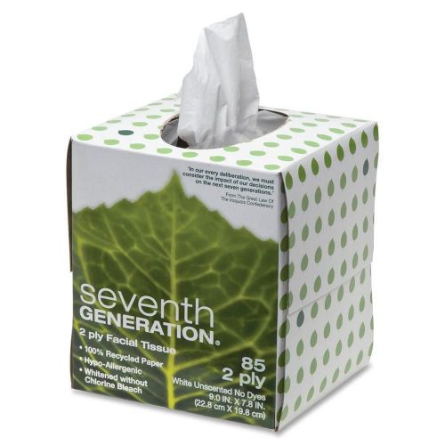 Seventh Generation Facial Tissue, Recycled, 2-Ply, 85/Box, White [ID 153836]