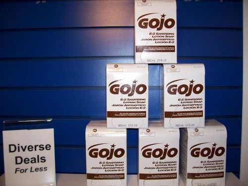 GOJO 9132 E-2 SANITIZING LOTION SOAP CASE OF 6 800ML REFILLS EXP 10/2016