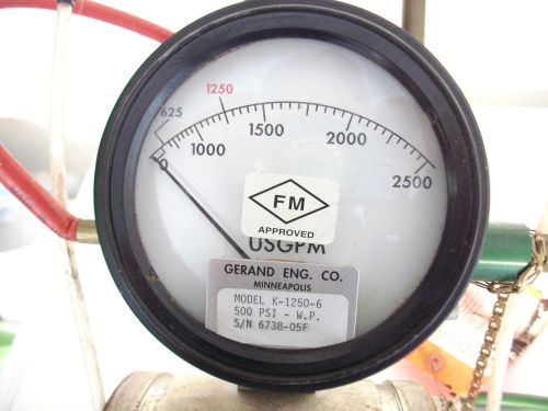 Gerand  Model K fire pump flow meter 6&#034; up to 2500 PSI