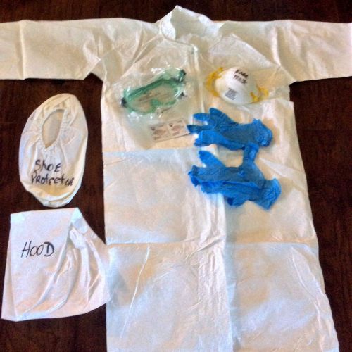 Haz mat survival kit-hazmat suit, bio protective goggles, gloves, shoe - size s for sale