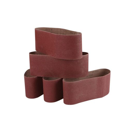 Pack of 5 Aluminum Oxide 4&#034; x 24&#034; 120 Grit Wood Sanding Belts World Ship Free US