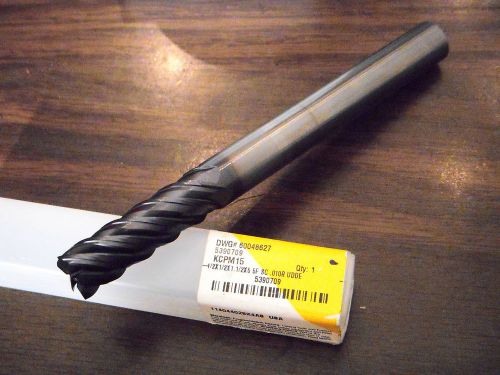 New Kennametal 1/2&#034; x 1/2&#034; x 1-1/2&#034; x 6&#034; Solid Carbide 5F SC End Mill