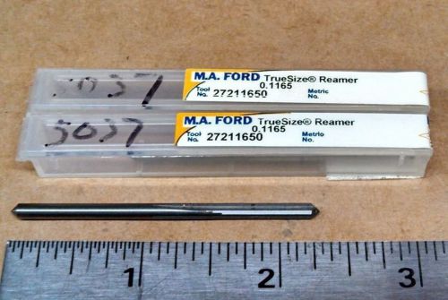 Two MA Ford 0.1165 Carbide TrueSize® Reamer 27211650 (Bin 9437)