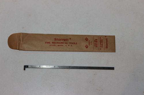 Starrett H610N- Spring Tempered Steel Narrow Rule W/ in. Graduations &amp; Hook, 6&#034;