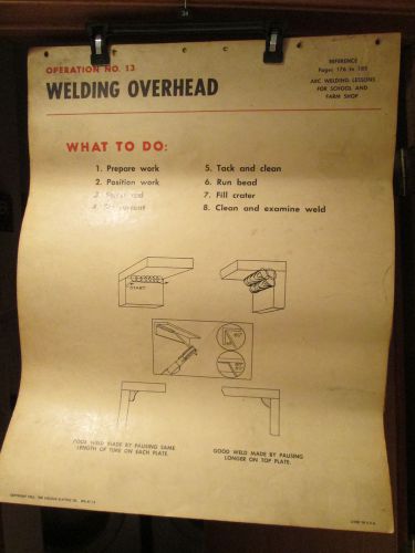 Vintage lincoln electric 1950&#039;s arc welding lesson plan butcher sheets for sale