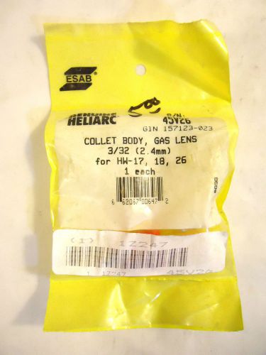 Genuine heliarc tig gas lens collet body p/n 45v26, 3/32”, new. for sale