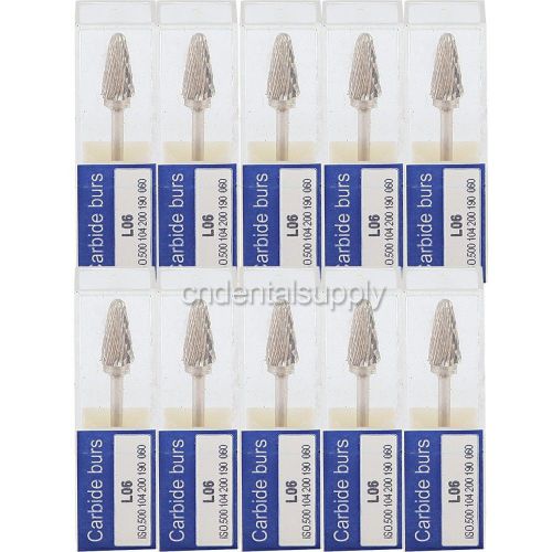 10 Dental Tungsten Steel  Burs Tooth Drill Marathon Micromotor 2.35mm L06