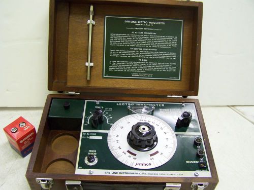 VINTAGE LAB-LINE LECTRO MHO-METER MODEL MC-1 MARK IV IN WOOD BOX