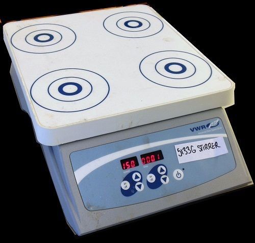 VWR 12621-080 four place slow speed magnetic stirrer. 120v.